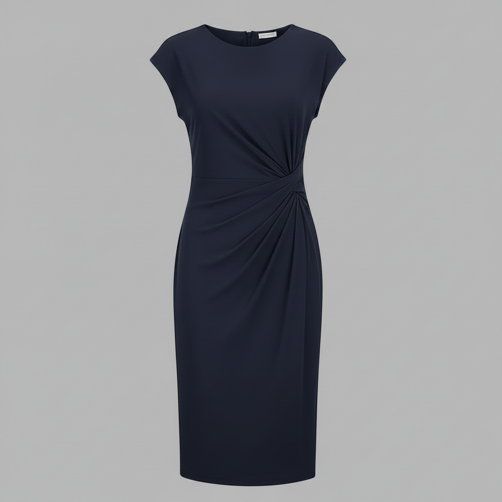 Elegant Midi Dress | Women's Formal Dress Short Sleeve