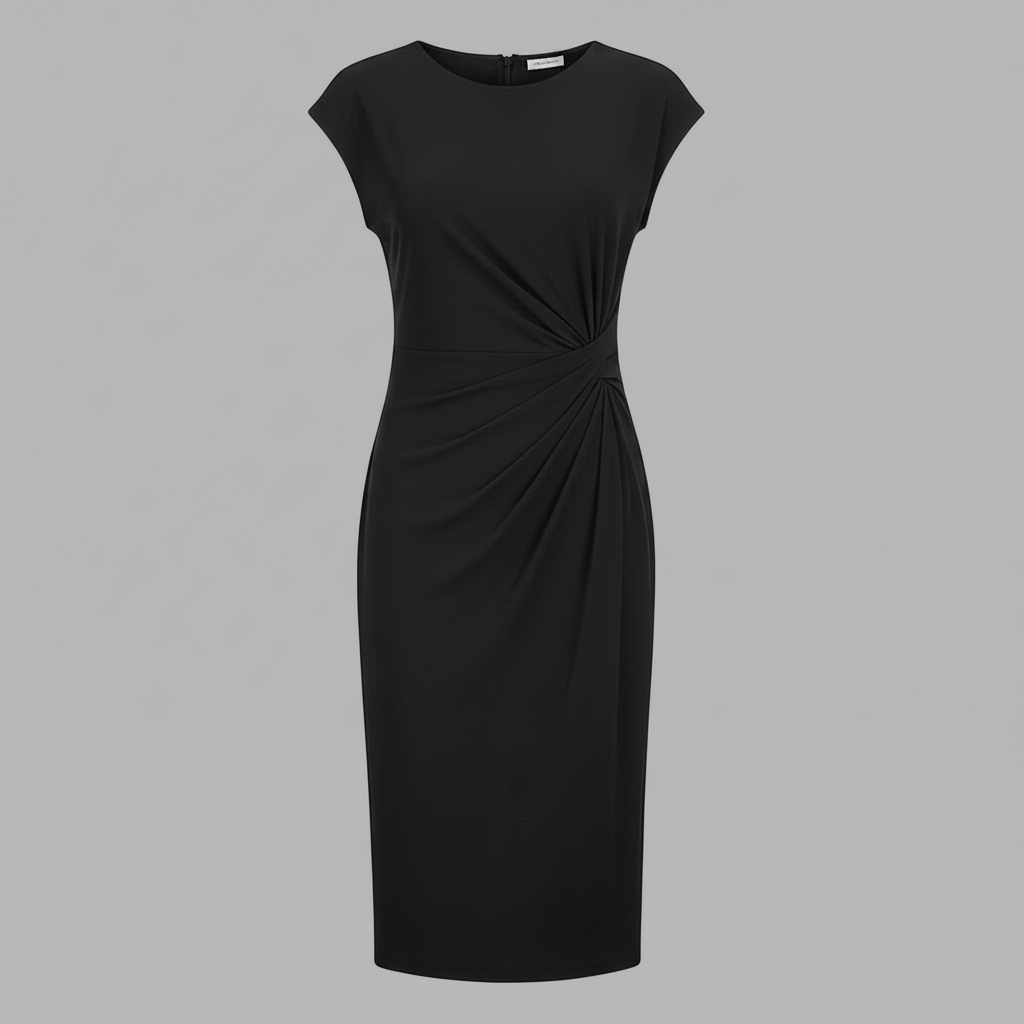 Elegant Midi Dress | Women's Formal Dress Short Sleeve