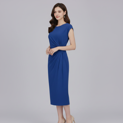 Elegant Midi Dress | Women's Formal Dress Short Sleeve