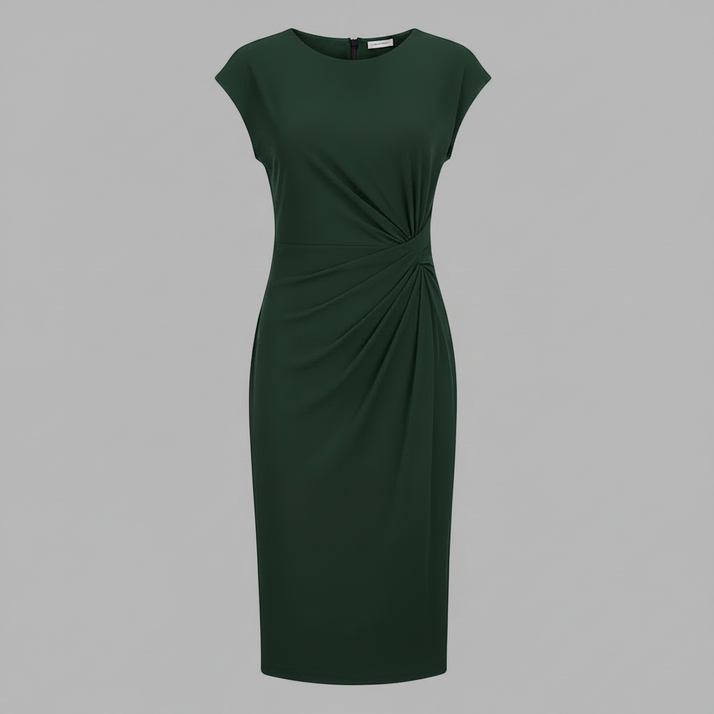 Elegant Midi Dress | Women's Formal Dress Short Sleeve