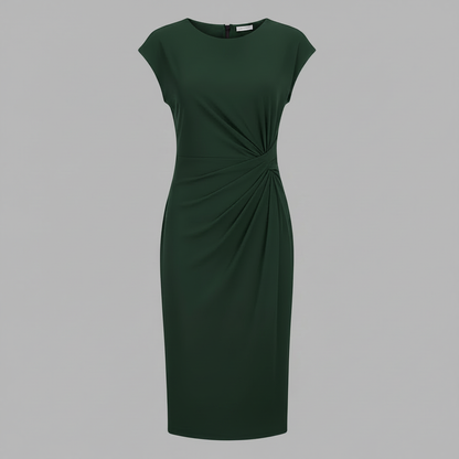 Elegant Midi Dress | Women's Formal Dress Short Sleeve