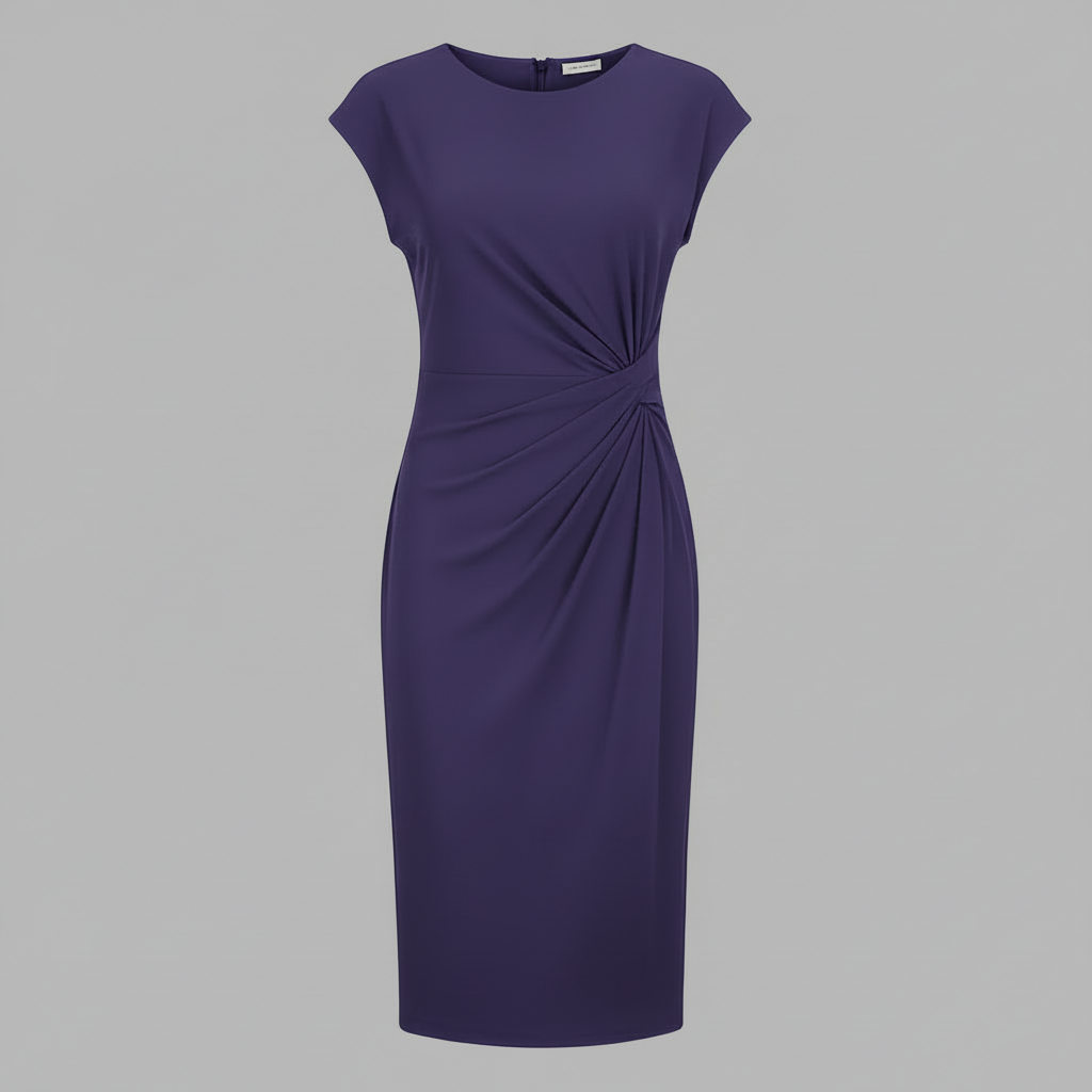 Elegant Midi Dress | Women's Formal Dress Short Sleeve