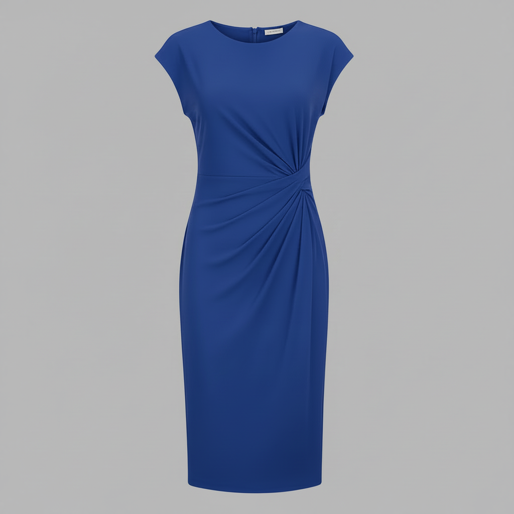 Elegant Midi Dress | Women's Formal Dress Short Sleeve