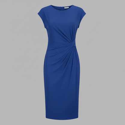 Elegant Midi Dress | Women's Formal Dress Short Sleeve