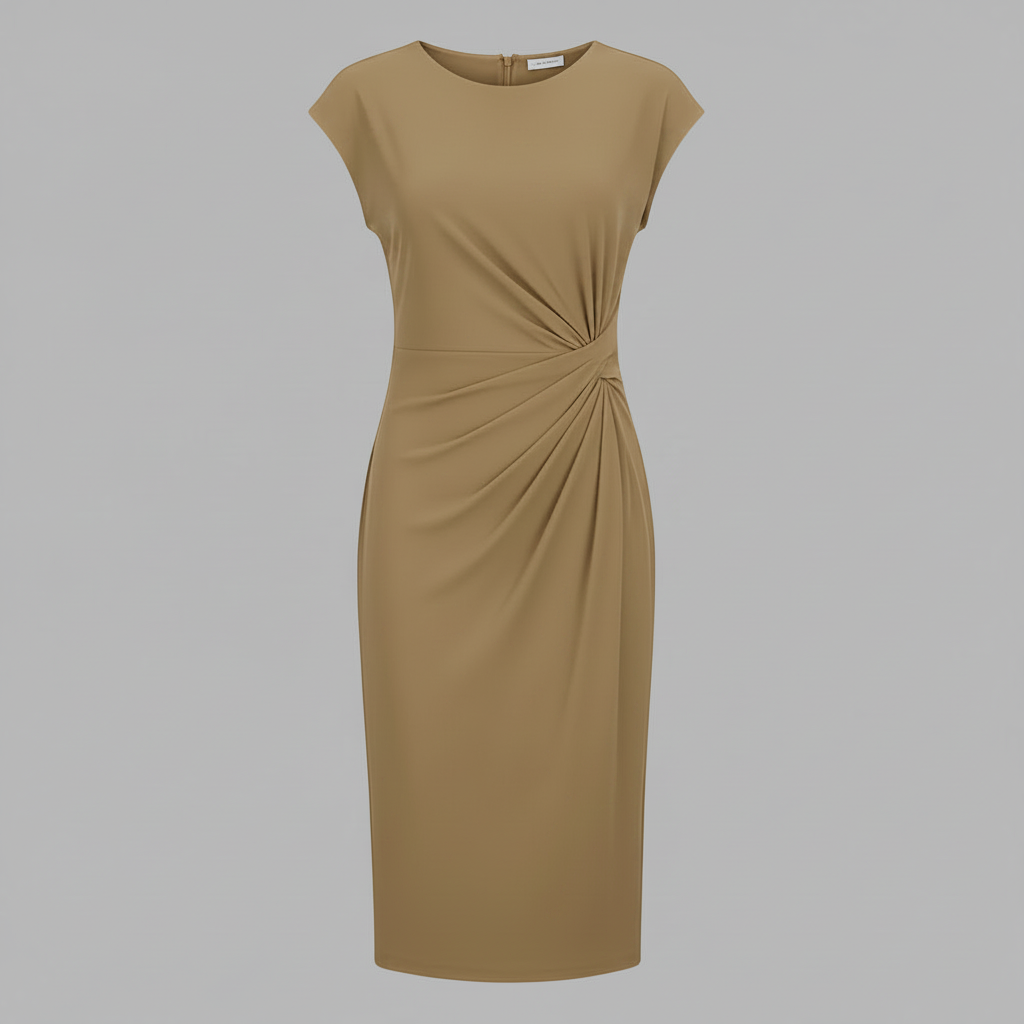 Elegant Midi Dress | Women's Formal Dress Short Sleeve