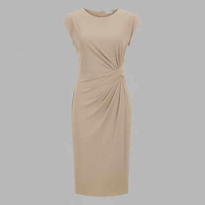 Elegant Midi Dress | Women's Formal Dress Short Sleeve