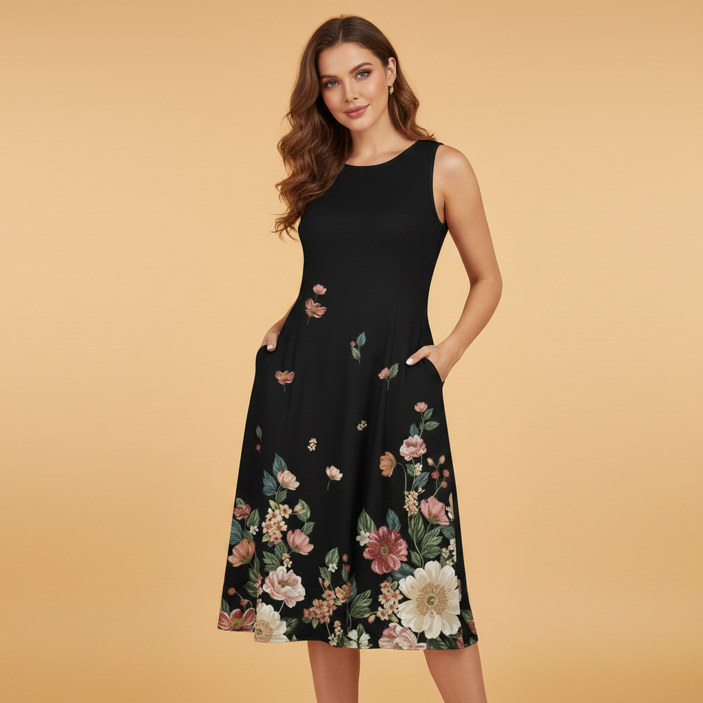 Floral Midi Dress | Women's Summer Dresses A-Line