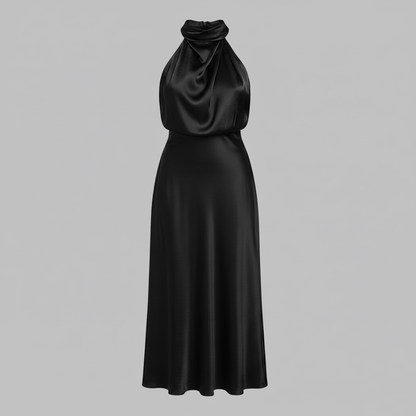 Halter Evening Dress | Midi Evening Gowns for Women