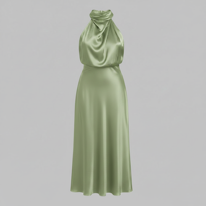 Halter Evening Dress | Midi Evening Gowns for Women