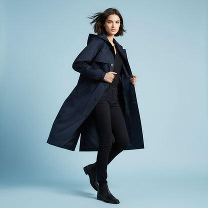 Elegant Long Trench Coat | Women's Winter Coat