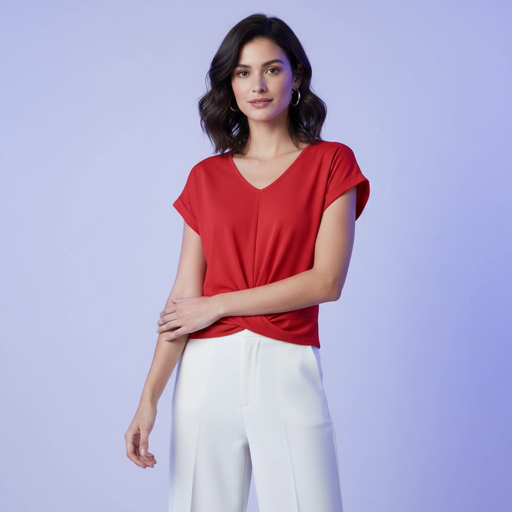 Women's V-Neck Casual Top | Short Sleeve Summer Fashion