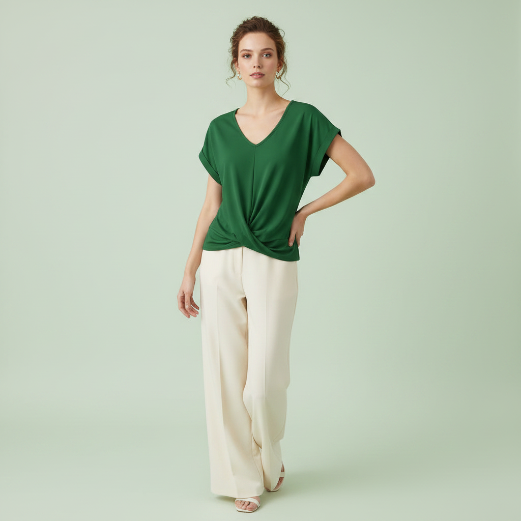 Women's V-Neck Casual Top | Short Sleeve Summer Fashion