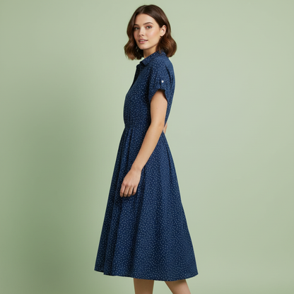 Women's Midi Shirt Dress | Short Sleeve Summer Dresses