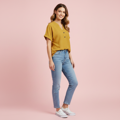 V-Neck Short Sleeve Top | Women's Casual Summer Wear