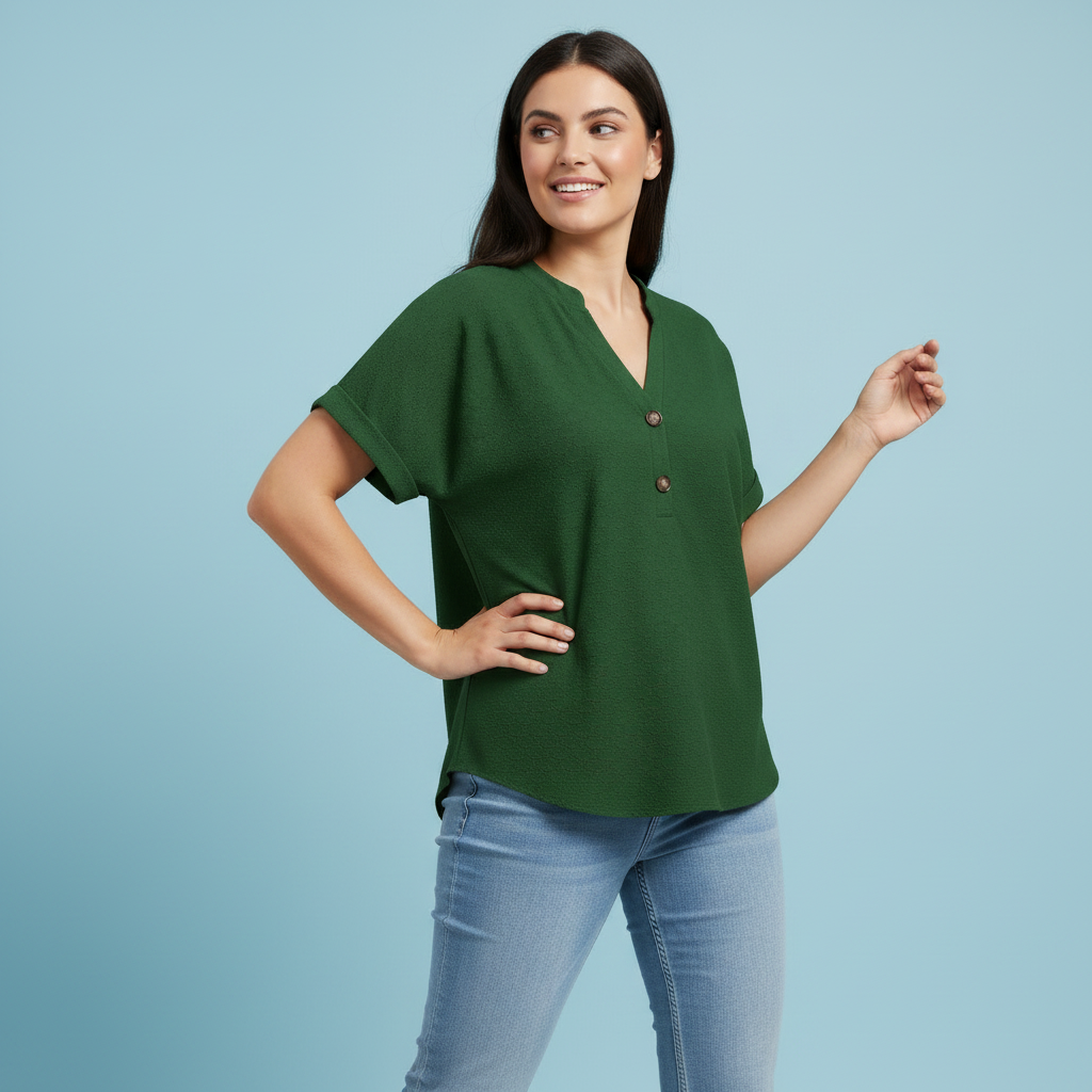V-Neck Short Sleeve Top | Women's Casual Summer Wear