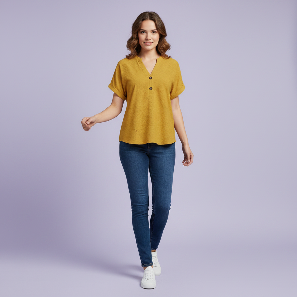 V-Neck Short Sleeve Top | Women's Casual Summer Wear
