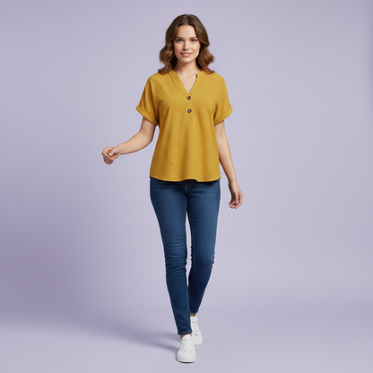 V-Neck Short Sleeve Top | Women's Casual Summer Wear