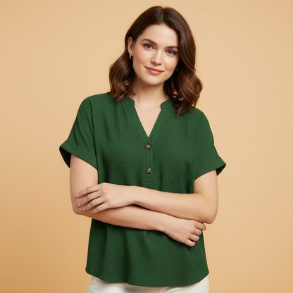 V-Neck Short Sleeve Top | Women's Casual Summer Wear